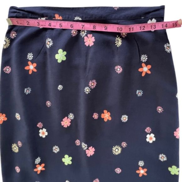 🌟VINTAGE🌟 Christopher&Banks Maxi Skirt with Side Slits And 60's Retro Flowers - Picture 14 of 16